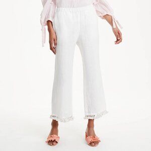 club monaco klina linen pom pom ankle pant